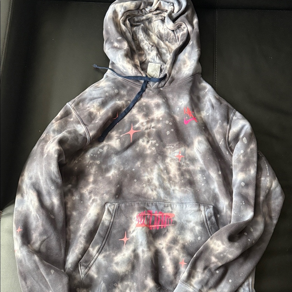 Nike Black and Pink Galaxy Hoodie